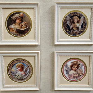 Serie di 4 stampe puttini stile liberty