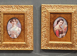 4 quadretti con stampe dame
