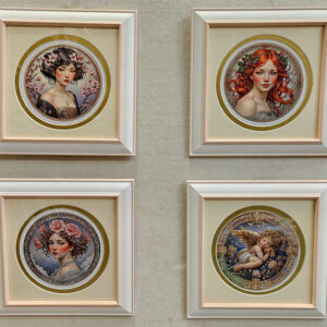 Serie di 4 stampe fanciulle liberty