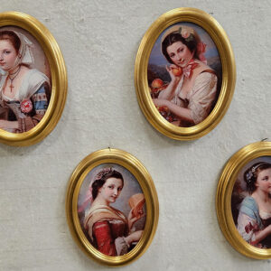 4 stampe di dame in costumi italiane