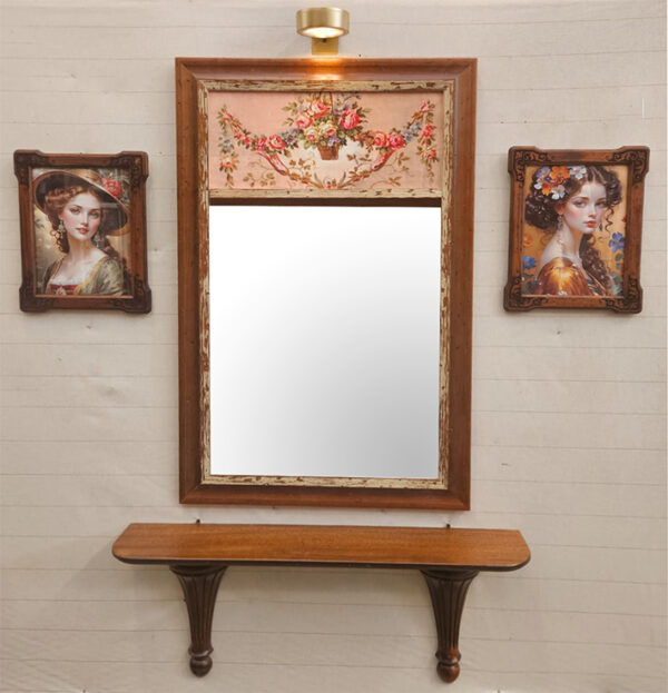 Completo specchio legno pino