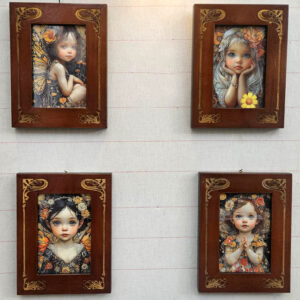 4 quadretti stile liberty