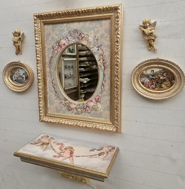 Completo specchio oro con mensolina - immagine 3