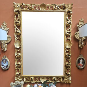 Completo con specchio intaglio a cartoccio