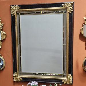 Specchio rilegato in ottone con applique