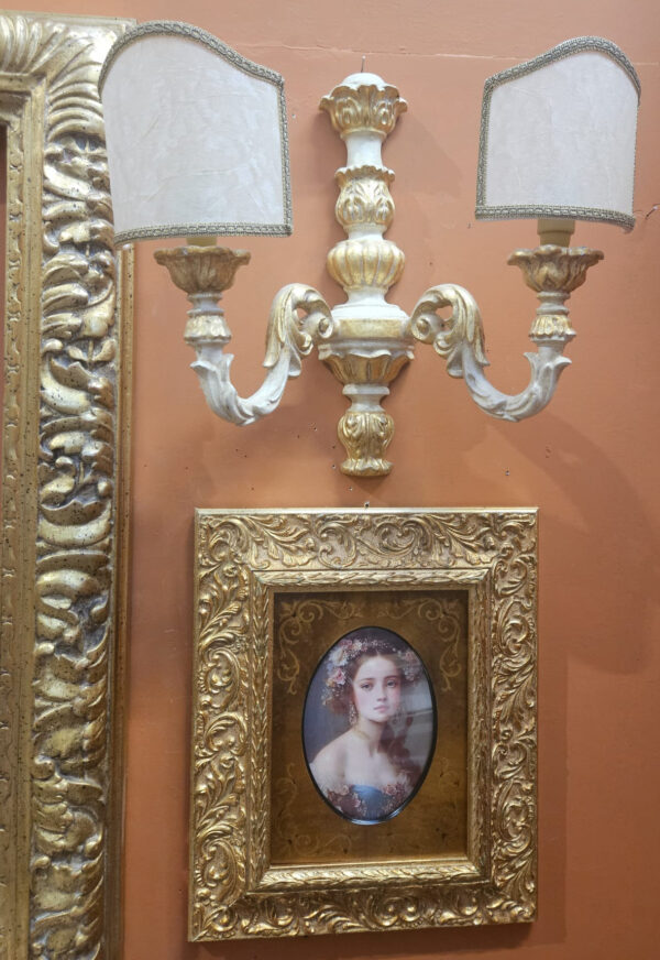 Completo con cornice intagliata a mano - immagine 5