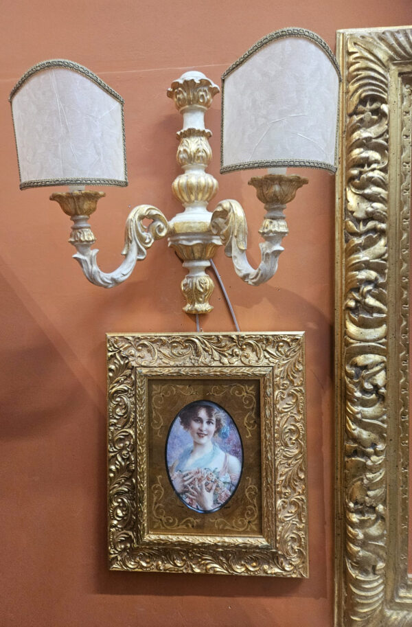Completo con cornice intagliata a mano - immagine 4