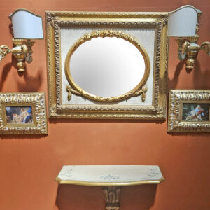 Completo con specchio oro e avorio