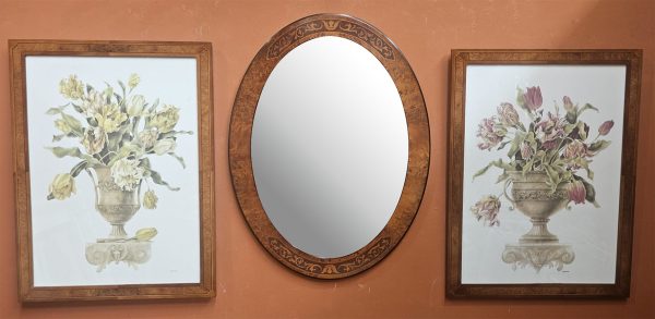 Specchio ovale e 2 stampe