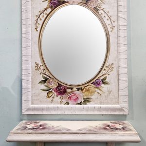 Specchio e mensola bianco provenzale