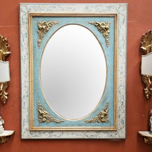 Completo con specchio oro e acquamarina